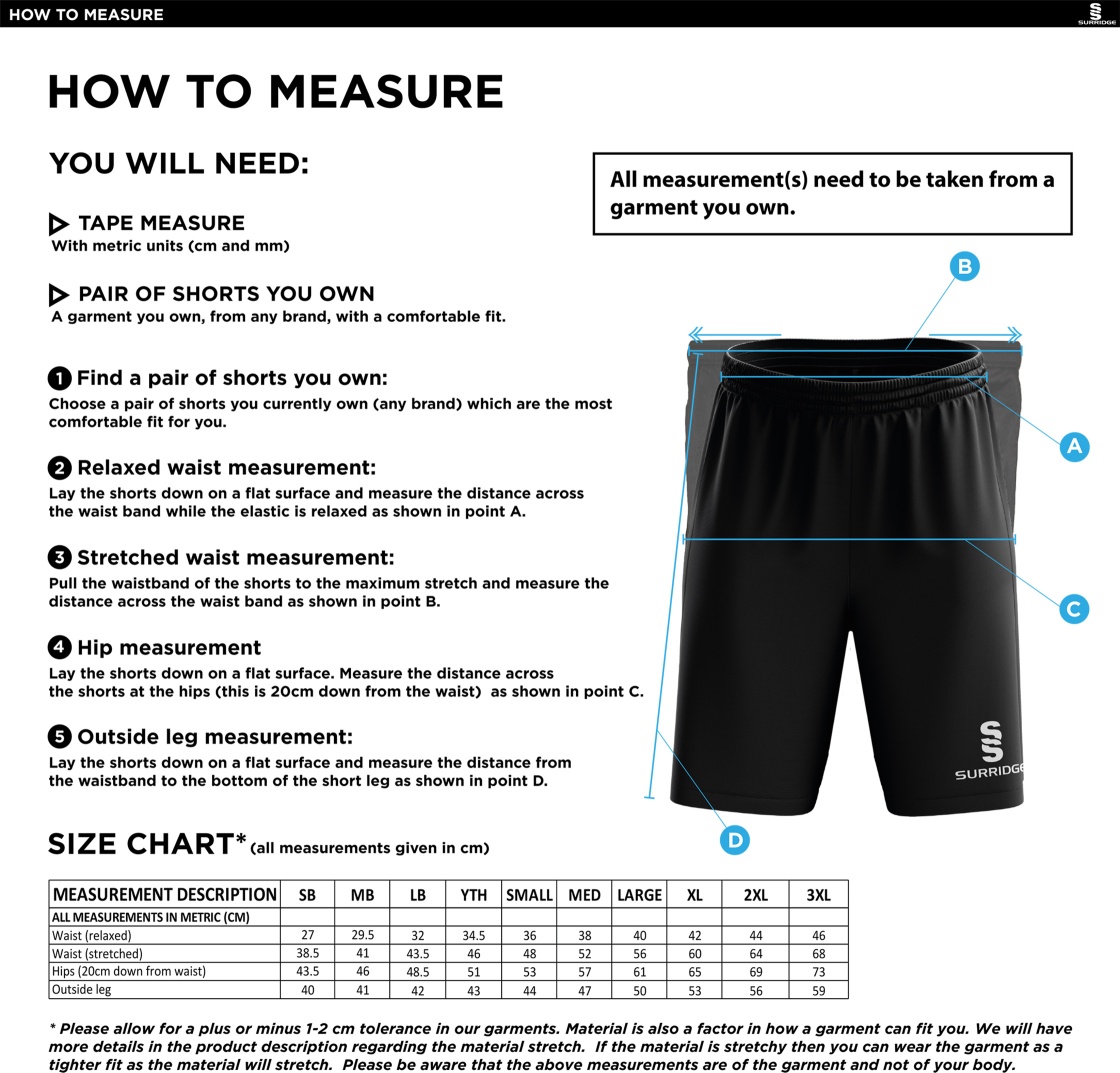 Sheppey CC - Ripstop Short - Size Guide